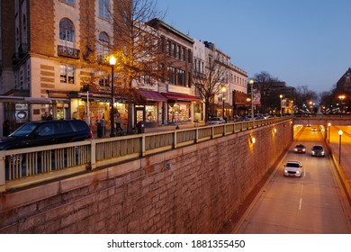 Washington DC, United States- 2016: Connecticut Avenue Near Dupont Circle