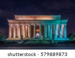 Washington DC, United States: Abraham Lincoln Memorial at night