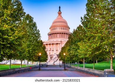 Washington DC, United States Capitol during evening. Legislative of United States of America.