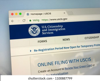 Washington, D.C., United States - May 28, 2018: Website Of U.S. Citizenship And Immigration Services (USCIS)
