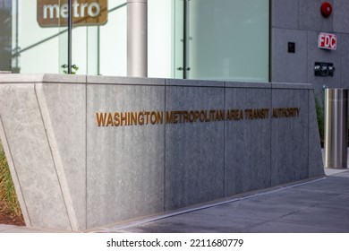 Washington, D.C., United States - October 8, 2022: Washington Metropolitan Area Transit Authority Sign