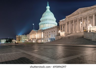 Washington DC, US Capitol Building At Night. 