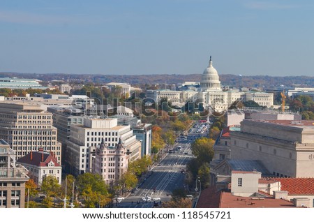 Washington DC - US Capitol building from Pennsylvania Avenue