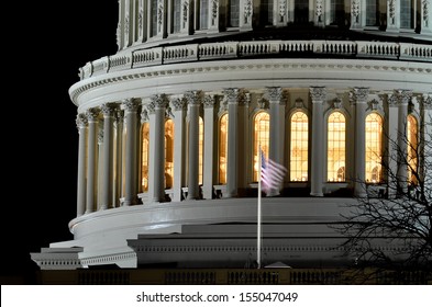 Washington DC, US Capitol At Night