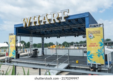 Washington, DC US - June 16 2022: Wharf Outdoor Summer Concert Stage By Pacifico Beer Empty On A Sunny Day