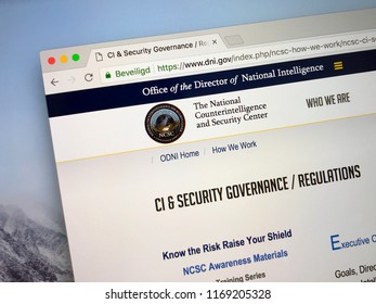 Washington DC, U.S. - September 1, 2018: Website Of The National Counterintelligence And Security Center Or NCSC, A US Federal Agency.