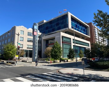 Washington DC, USA - 10-17-2021: The Headquarters Of NPR Public Radio In Downtown Washington DC, USA.