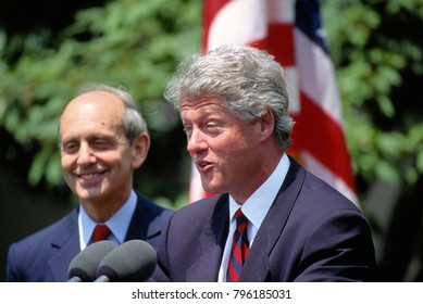 Washington DC., USA, 13th May,1994
President William Jefferson Clinton Introduces Stephen Breyer As His Choice For The Next Appointment To The United States Supreme Court, 
