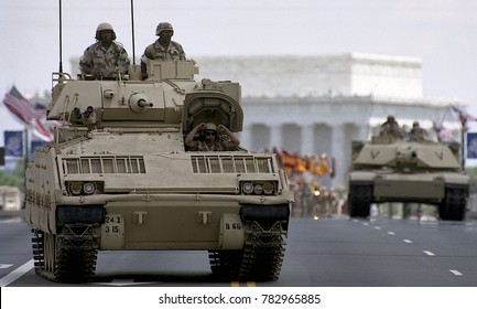 Washington, DC. USA, 18th June, 1991
A flag-waving crowd of 200,000 cheered veterans of Operation Desert Storm as the nation's capital staged its biggest celebration since the end of World War II