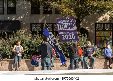 Washington D.C., USA - 2020 October 03: Rear View Of A Woman Holding A Sign 