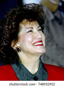 Washington DC., USA, 24th December, 1988
President Elect George H.W. Bush Announces Elizabeth Dole As His Nominee As Secretary Of Labor. Standing On The Front Porch Of The VIce President's Residence 