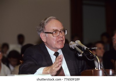 Washington DC. USA, 4th September,  1991
Warren Buffet testifies before the House finance subcommittee on the Salomon brothers scandal in which he took over as chairman of the board of the company 