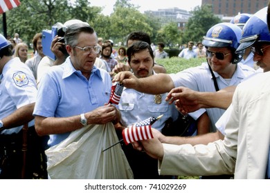 Washington, DC. USA, 6th April, 1980
D.C. And US Park Police Clash With Supporters Of The Ayatollah Khomeini And The Iranian Islamic Revolution.
