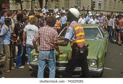 Washington, DC. USA, 6th April, 1980
D.C. And US Park Police Clash With Supporters Of The Ayatollah Khomeini And The Iranian Islamic Revolution.
