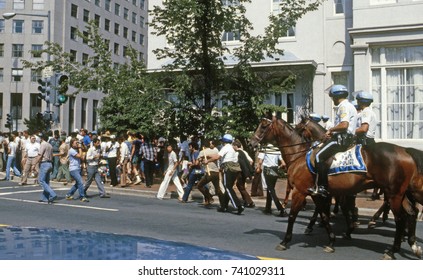 Washington, DC. USA, 6th April, 1980
D.C. And US Park Police Clash With Supporters Of The Ayatollah Khomeini And The Iranian Islamic Revolution.
