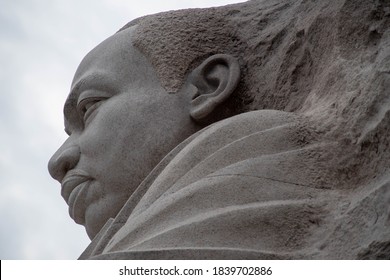 Washington, DC, USA / 9/24/2020: Dr. Martin Luther King Jr. Monument. Natural Light, Pale Blue Sky.