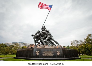 Washington DC, USA - 9/28/2012: Iwo Jima Memorial In Washington DC Summer Day Nobody