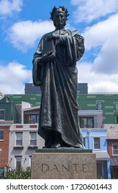 Washington DC / USA - April 11 2020: Stature Of Dante In  Meridian Hill Park In Washington, DC By Ettore Ximenes