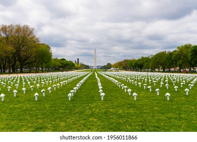 Washington DC. USA.  April 12 2021. Installation On The Lawn By The Capitol
Giffords - A Nonprofit Organization .Reduce Gun Violence Through Advocacy, Public Education, And Policy Change.