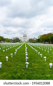 Washington DC. USA.  April 12 2021. Installation On The Lawn By The Capitol
Giffords - A Nonprofit Organization .Reduce Gun Violence Through Advocacy, Public Education, And Policy Change.