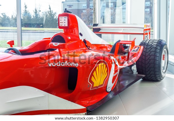 Washington, DC / USA – April 28, 2019: This Ferrari\
F2003-GA, one of the fastest F1 cars of all time, just sold in a\
private transaction but will remain part of the Ferrari Corse\
Clienti program.    \
