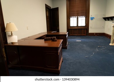 WASHINGTON DC, USA - APRIL 29 2019 - Interior Of Russel Senate Bulding In Front Of Capitol Congress Detail Of Senator Room Open To Public