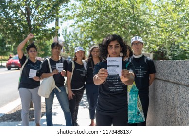 Washington DC / USA August 23, 2018: Women's Rights Group Protests The Nomination Of Kavanaugh To Be Supreme Court Justice