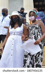 Washington, DC, USA - August 28, 2020: Yolanda King (r) And Mother Arndrea King (l) Attend The Commitment March On Washington For Racial Equality And Justice. 