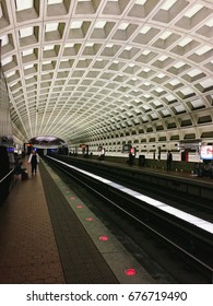 WASHINGTON D.C., USA - CIRCA MAY 2017: Platform Of A Metro Station In Washington D.C., Designed By Chicago Architect Harry Weese