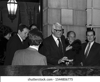 Washington DC, USA, February 18, 1984
Cary Grant (center) Leaving The Princess Grace Foundation Gala Hosted By President Reagan 