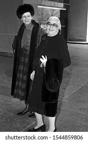 Washington DC, USA, February 19, 1984. Princess Grace Foundation Luncheon At The United States State Department, 2 Of Washington's Grande Dames Arrive At The Reception