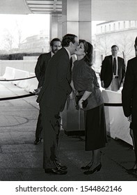 Washington DC, USA, February 19, 1984
Princess Grace Foundation Luncheon At The United States State Department, Princess Caroline Is Welcomed To The State Department By An Official 