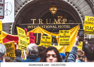 Washington D.C./ U.S.A. - Jan 4, 2020: Protest: No War With Iran