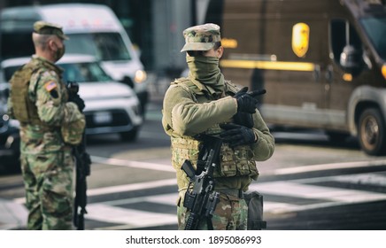 Washington, DC, USA | Jan 6, 2021 | U.S. National Guard Arrives To Thwart Trump's Violent Mob After His Coup On The Capitol