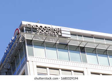 Washington, D.C., USA - January 12, 2020: Endocrine Society Sign At Their Headquarters In Washington, D.C.; Endocrine Society  Is A Medical Organization In The Field Of Endocrinology And Metabolism. 