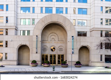 Washington, D.C., USA - January 12, 2020: Entranc Of Inter-American Development Bank Headquarters At Washington, D.C., The Largest Source Of Development Financing For Latin America And The Caribbean. 