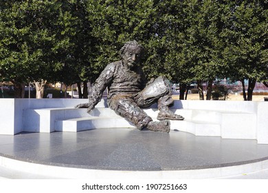 Washington DC - USA - January 17 2021: Albert Einstein Statue At Washington DC.