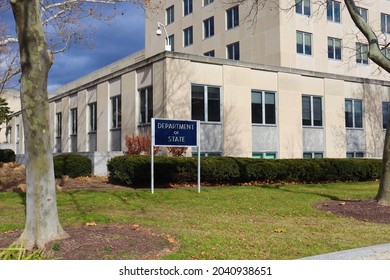 Washington DC, USA - January 17 2021: Department Of State Building At DC.