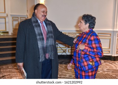 WASHINGTON, DC, USA - JANUARY 20, 2020: Martin Luther King III And Cathy Hughes At National Action Networks MLK Jr. Day Breakfast At The Mayflower Hotel.