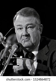 
Washington DC. USA, January 29, 1985. Attorney General Designate Edwin Meese During His Second Day Of Testimony In Front Of The Senate Judiciary Committee During His Confirmation Hearing.
