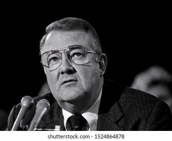 
Washington DC. USA, January 29, 1985. Attorney General Designate Edwin Meese During His Second Day Of Testimony In Front Of The Senate Judiciary Committee During His Confirmation Hearing.
