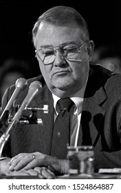 
Washington DC. USA, January 29, 1985. Attorney General Designate Edwin Meese During His Second Day Of Testimony In Front Of The Senate Judiciary Committee During His Confirmation Hearing.
