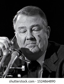 
Washington DC. USA, January 29, 1985. Attorney General Designate Edwin Meese During His Second Day Of Testimony In Front Of The Senate Judiciary Committee During His Confirmation Hearing.
