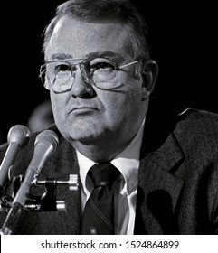 
Washington DC. USA, January 29, 1985. Attorney General Designate Edwin Meese During His Second Day Of Testimony In Front Of The Senate Judiciary Committee During His Confirmation Hearing.
