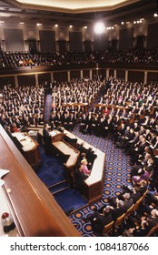 Washington DC., USA, January 31, 1990
President George H.W. Bush Delivers His State Of The Union Address To A Joint Session Of Congress.