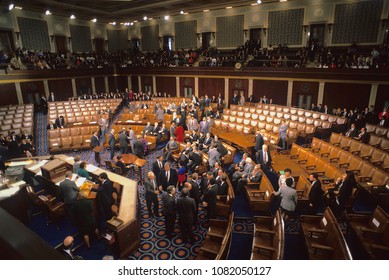 Washington DC., USA, January 6, 1993
Vice President Dan Quayle Presides Over The Counting Of The Electoral Ballots During A Joint Session Of Congress In The House Of Representatives. 