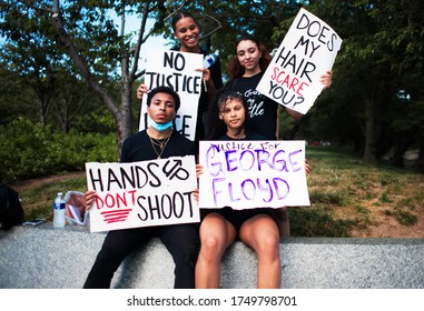 Washington D.C. / U.S.A. - Jun 4, 2020: George Floyd Protests, Black Lives Matter DC. 