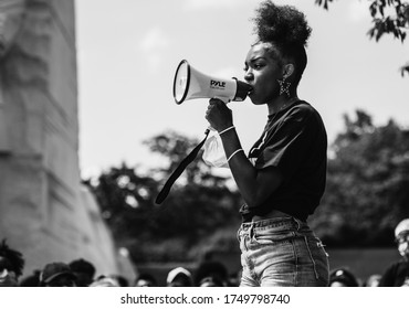 Washington D.C. / U.S.A. - Jun 4, 2020: George Floyd Protests, Black Lives Matter DC. 