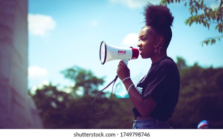 Washington D.C. / U.S.A. - Jun 4, 2020: George Floyd Protests, Black Lives Matter DC. 