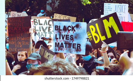 Washington D.C. / U.S.A. - Jun 4, 2020: George Floyd Protests, Black Lives Matter DC. 